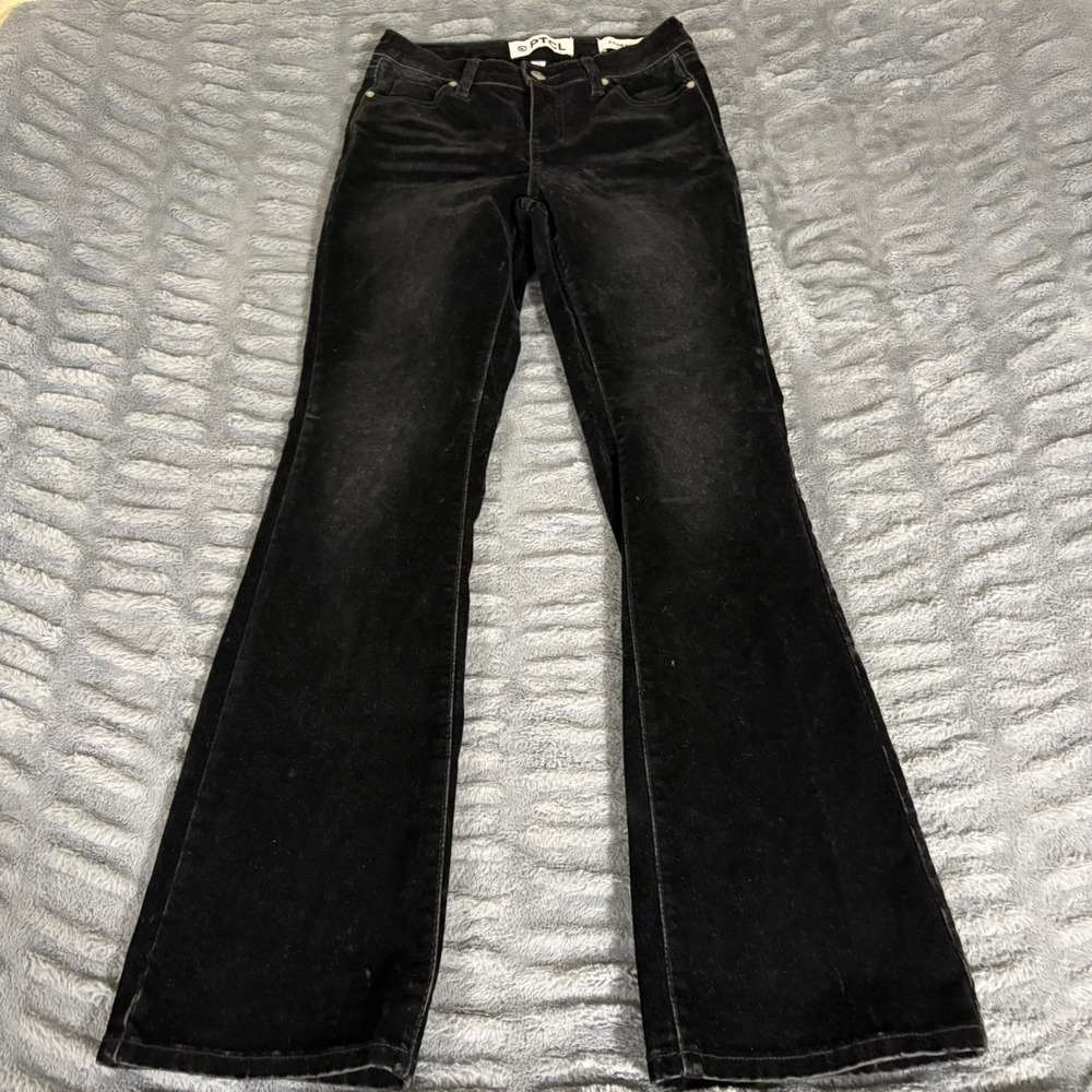 PTCL Ethikal Brand Black‎ Corduroy Flare Pants Womens Size 25 Slim Stretch 70s